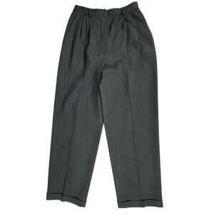 Pendleton Trousers 8 (26x28.5) Black High Rise Wool Lined Cuffed Pleated Tapered